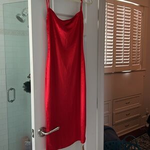 NWT Reformation size M Merel Velvet Dress Red